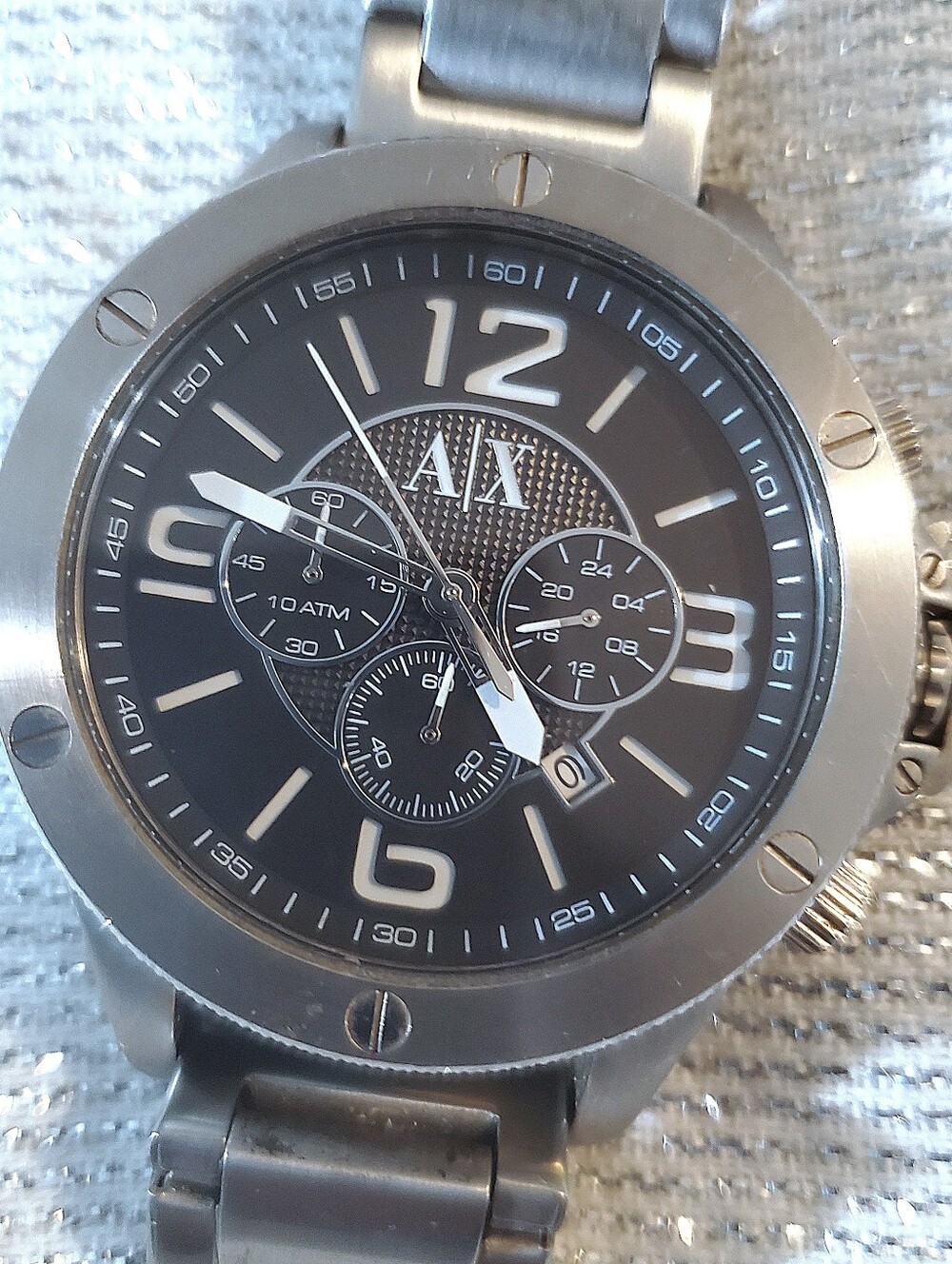 Armani Exchange Silver Stainless Steel Men's Watch Caseback